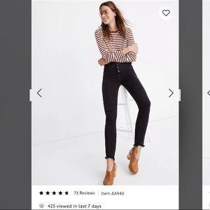 10" High-Rise Skinny Jeans in Berkeley Black: Button-Through Edition